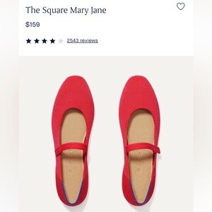 Rothy’s square toe Mary Jane’s in lollipop red size 7